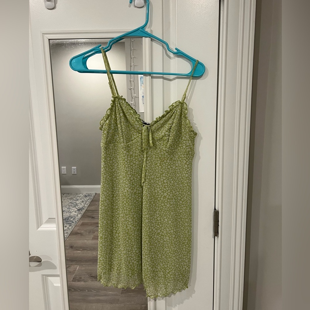 American Eagle Outfitters Green Floral Mini Dress